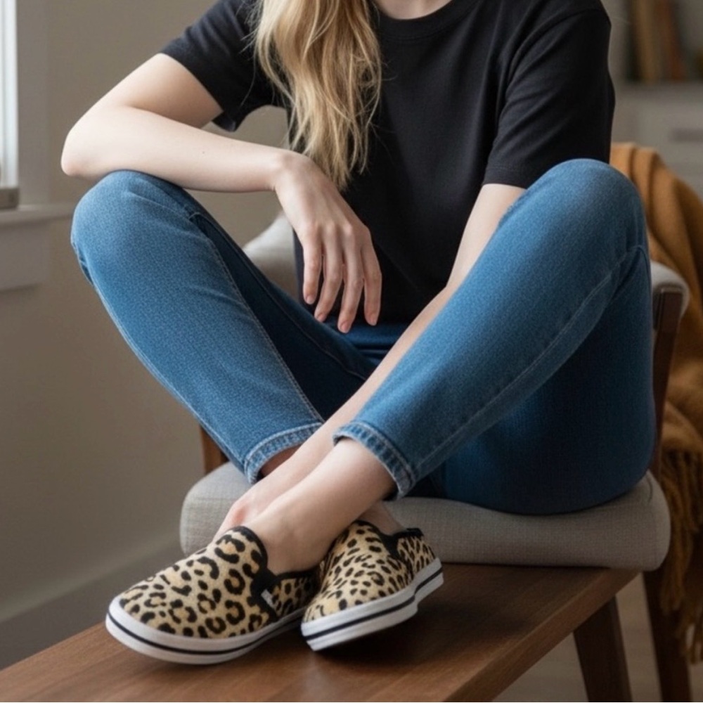 Keds Kate Spade Collab Leopard Print Double Decker Mule Slip-On Sneakers NWOT - Picture 5 of 5